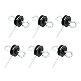 Farm Electric Fence Wood Post Gate Handle Anchors, Wood Post Screw-in Electric Fence Insulator, Black (6)