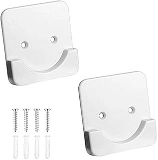 ZOLISCHE 2PCS Adhesive Shower Curtain Rod Holder Wall Mounted Holder Tension Rod Holder Bracket Closet Pole Sockets No Drilling Rod Retainer with Screw for Shower Curtain Wardrobe Bathroom (White)