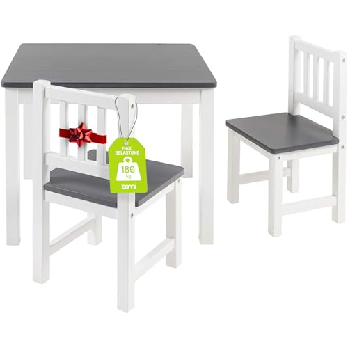 Bomi Kindersitzgruppe Holz Amy | Kindertisch mit 2 Stühlen | Tisch &...