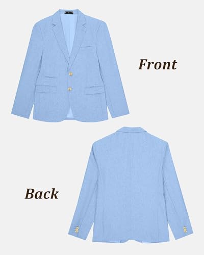 Image of Bofan Linen Boys Blazer Formal Suit Jackets for Boy Outwear Jacket & Coats for Kids Boys' Fashion Summer Wedding Outfit