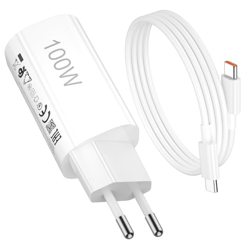 100W Chargeur Mini et Câble USB C pour Xiaomi Redmi Note 15 Pro+ POCO X8 Pro Max F8 Ultra Mi 17 Pro Max 5G,Rapide Charge Adaptateur de Chargeur et 1 Mètre...