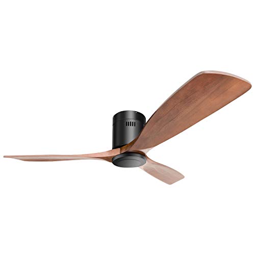 Sofucor 52” Modern Ceiling Fan,with Remote Control,Farmhouse Modern Walnut 3 Blades Ceiling Fan Noise-Free