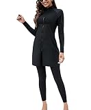 oneforus Modest Muslim Bademode Frauen 3 Stück Set Muslimischen Badeanzug Islamischer Badeanzug Volle Abdeckung Surfen Burkini Beachwear