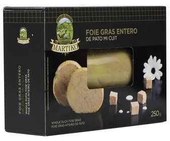 Foie gras de pato (de Navarra) entero "Mi cuit" MARTIKO 250 g. REFRI