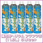 風船用ヘリウムガス11.6L ふわふわ缶５本セット アルミ風船充填に便利