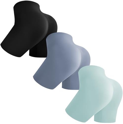 FULLSOFT Paquete de 3 pantalones cortos de gimnasio para mujer, 5 pulgadas, cintura alta, levantamiento de glúteos, yoga, entrenamiento, sin costuras, talla grande, pantalones cortos de motociclista