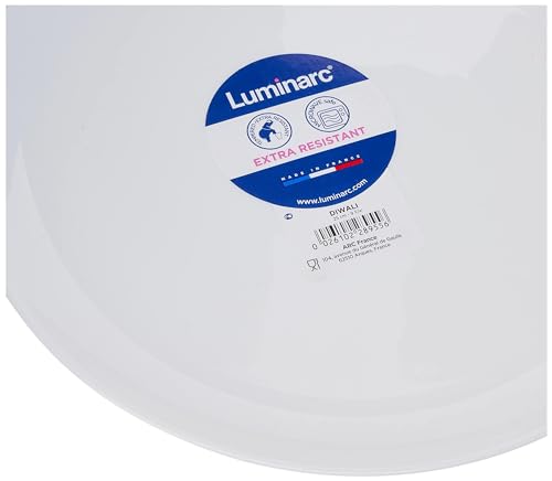 Luminarc Diwali Teller, flach, Opal, 25 cm, Weiß, 6 Stück