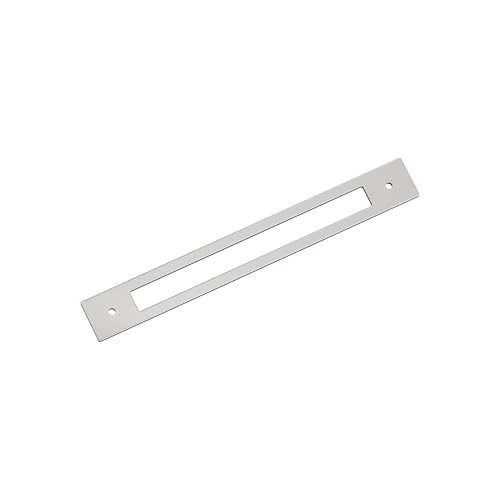 Image of Amerock Medora 8-13 /16 inch Polished Nickel Backplate | Decorative zinc cabinet hardware backplate designed to complement knobs and pulls while protecting cabinet surfaces