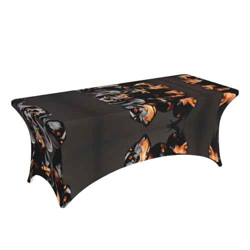 Nappe rectangulaire lavable teckels pour table de salle à manger