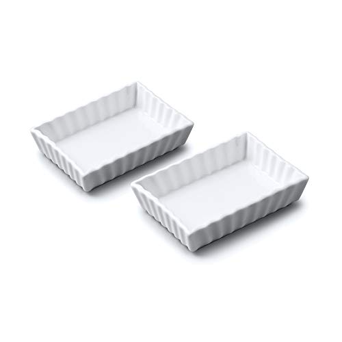 WM TSET133 Bartleet & ‿Sons 1750 Lot de 2 plats rectangulaires en porcelaine Blanc 11 x 8 cm