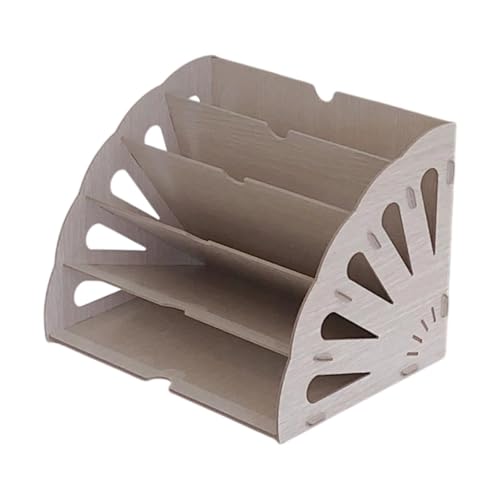 ONSZMWVV Sector Desk File Organizer, Desktop Storage, Kantoorbenodigdheden, Brochures Notebook Opslag Rack File Sorter Document voor Klaslokaal, roze (Bruin)