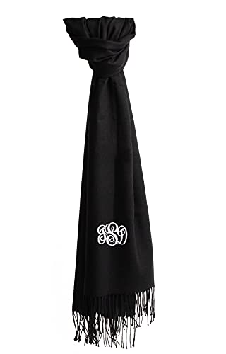 Product Image of the Qualtry Monogram Scarf for Women - Cool Winter Pashmina Scarf - Personalized Embroidered Shawl Wrap - Birthday Gift