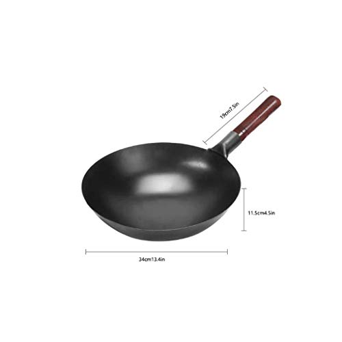 Wok tradicional de hierro fundido con mango de haya desmontable miniatura 2