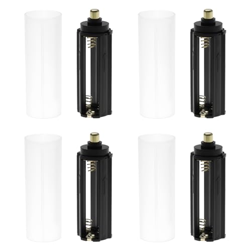 ECSiNG 4 fundas adaptadoras de almacenamiento con batería AAA de 3 x 1,5 V con tubo de manga adecuada para la mayoría de linternas