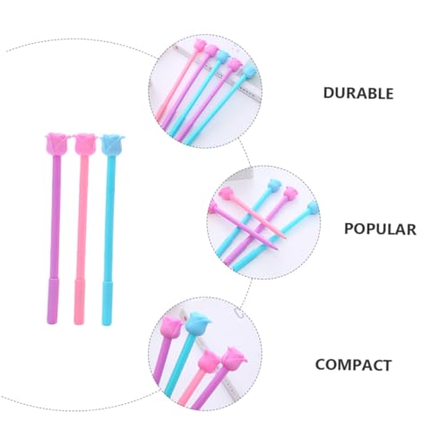 Abaodam 12 bolígrafos gel 0.5 mm forma rosa miniatura 3