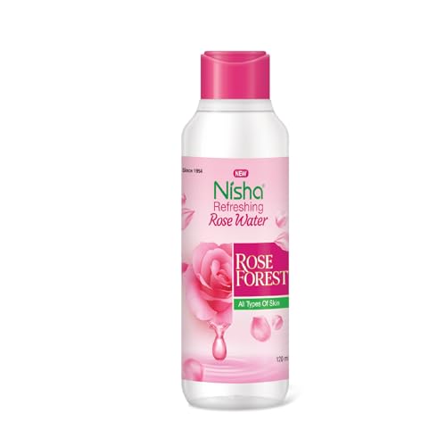 Image of Nisha Refreshing Rose Water For Face 120ml | Gulab Jal For Face | Skin Toner For Glowing and Hydrating Skin | Pore Tightening | Balances pH | Makeup Remover| All Skin Types | Face Toner For Women Men