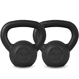 Yes4All 15lb Kettlebell Set of 2 Cast Iron for Dumbbell Weights Exercises, Gym, Fitness, Full Body Workout Equipment Push up, Grip and Strength Training