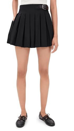 Sea Women's Adeline Wool Suiting Belted Pleat Miniskirt