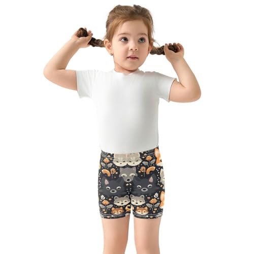 Girls Cotton Bike Shorts Cute Fox Print Toddler Summer Outfit Athletic Spandex Undershorts, 4T3
