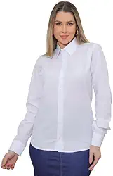 Camisa Feminina Social Branca com Manga Longa Slim 5033V-FB