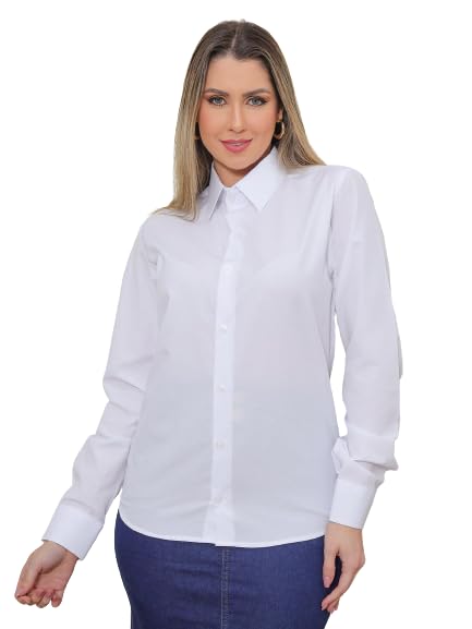 Camisa Feminina Social Branca com Manga Longa Slim 5033V-FB Tamanho:G
