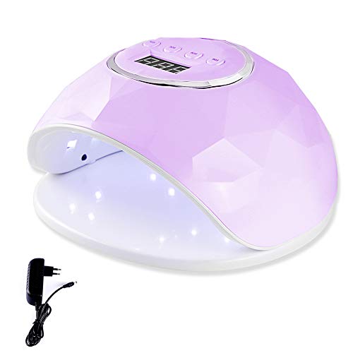 UV LED Nail Lamp, Rechargeable LED Nail Curing Lamp for Gel Polish Professional Salon with 4 Timer Setting, Automatic Sensorr&LCD Display, 86W Fast Nail Dryer for Nail Polish (2020 NEWEST) (Purple)