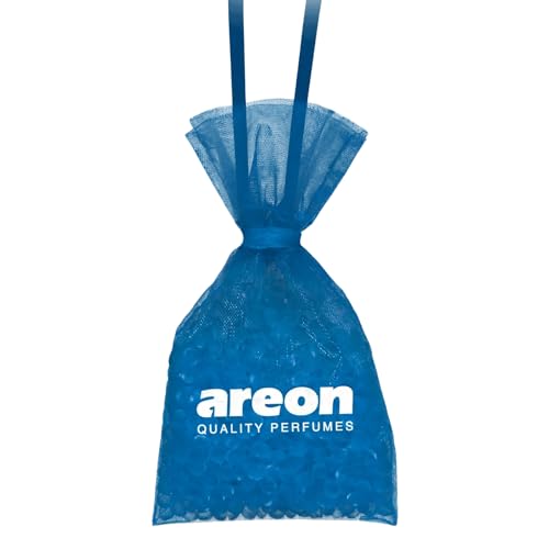 Image of AREON Pearls Lux Verano Azul Car & Home Air Freshener - Premium Quality Perfume Fragrance - Long Lasting Odor Eliminator - Seashore Fresh Scent - Hanging Freshener - (Pack of 3)