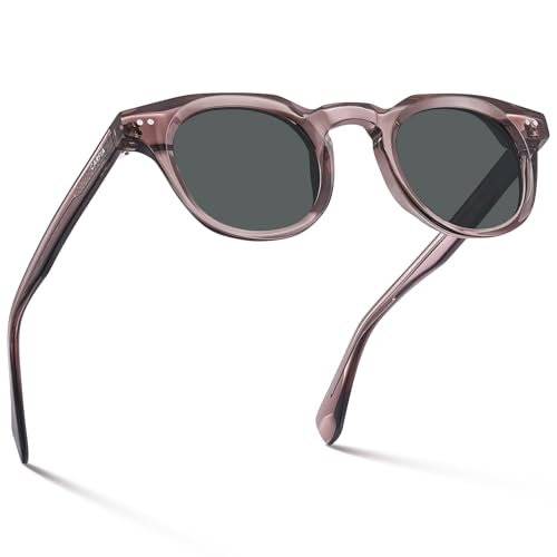 Image of CARFIA Retro Sunglasses for Men Polarized UV400 Protection, Cool Round Acetate Fashion Shades