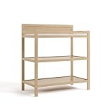 Picture of Storkcraft Alpine Changing Table (Driftwood) - Includes Water Resistant Changing Pad with Safety Strap, 2 Open Shelves for Storage