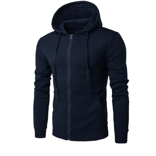 Sweatshirt for Mens Fashion Solid Zipper Hoodie Coats Drawstring Fitted Sport Casual Pullover Sweater Sweatshirts