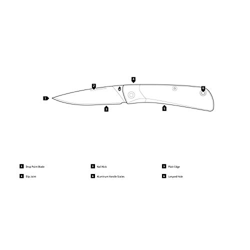 GERBER GEAR 31-003719 Faca de bolso dobrável compacta Wingtip, lâmina de borda fina de 6 cm, verde