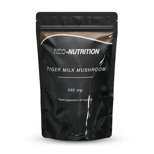 Tiger Milk Mushroom Capsules 500mg | High Strength | Pure & Natural Supplement | No Fillers or Binders | Vegan | Cognitive & Immune Support | UK NEO (60 Capsules)