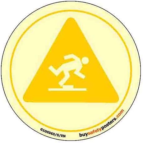 Mind The Step Glow Sign - Glow In Dark Eco Vinyl Sticker - 80 mm DIA