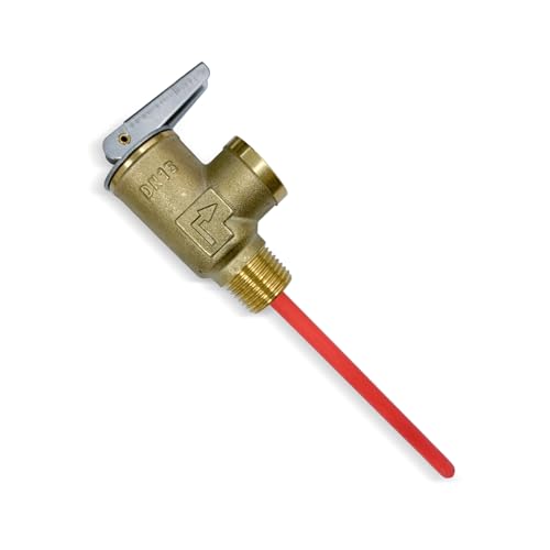 Image of Upgrade 1 /2 inch NPT Thread 210F 150 PSI Temperature Pressure Relief Valve for Atwood /Dometic RV Water Heaters, Thickened Brass Safety Valve for Hot Water Heaters and Tanks with Extended Probe