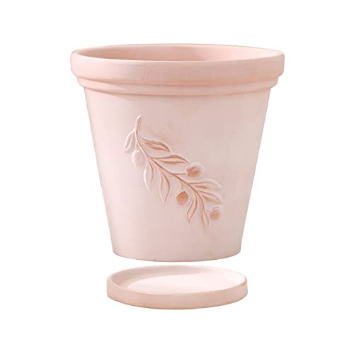 Pot en argile rouge rétro grand modèle au design gaufré unique