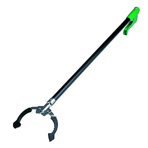 UNGER NN900 NiftyNabber PRO Litter Picker - Trash Rubbish Picker Grabber HEAVY DUTY 97cm - Multi-Purpose Reacher Grabber Stick - Steel Claw with Rubber Grip, Green