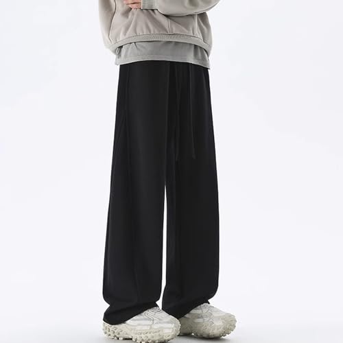 Men's Casual Wide Leg Pants Drawstring Waist Comfortable Loose Fit Trousers for Daily Wear Spring Summer Fashion4