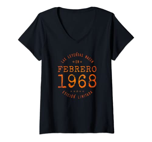 Mujer Las Leyendas nacen en Febrero de 1968 - Regalo de 53 años Camiseta Cuello V