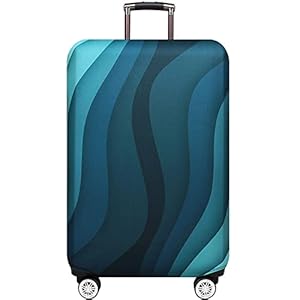 Hiseng Elastisch Kofferhülle Kofferschutzhülle Gepäck Elastisch Cover Reisekoffer Hülle Luggage Cover Spandex Kofferschoner Abdeckung Waschbar Gepäck Abdeckung (XL (29-32 Zoll),grüne Welle)