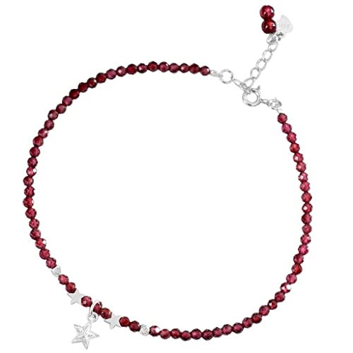 Tobillera de granate natural para lucir en el bosque o paseos con estilo de estrella