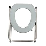BEBEMOKO Tragbarer, faltbarer Toilettenstuhl für ältere Menschen, Schwangere, leicht, ergonomisches Design, leicht zu reinigen, geeignet für den Innen- und Außenbereich, stabiler Toilettenstuhl mit