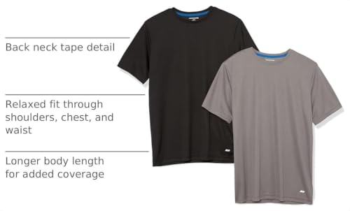 Image of Amazon Essentials Men's Moisture Wicking Breathable Active Performance Tech Gym T-Shirts, Pack of 2