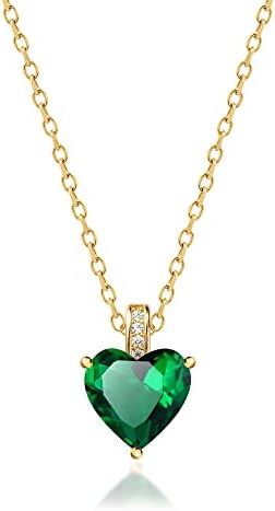 Personalized Necklace for Girls, Tween Teen Necklaces for Girls, Girls Necklaces in Girls Jewelry, May Birthstone Jewelry for women, Heart Necklace, May Birthday Gifts for Women, Heart Necklace for Girls, Birthstone Necklace for Women, Birthstone Necklaces for Girls, Love Necklace, May Birthstone Necklace, Emerald Jewelry, Emerald Crystal, Emerald Necklaces for women