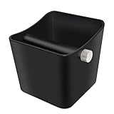 Delerke Caja de café expreso ABS con barra extraíble que absorbe los golpes y parte inferior antideslizante, accesorios para máquina espresso (negro B)
