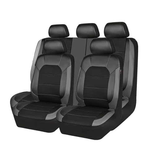 FCNNYBF 9 Piezas Fundas Asientos Coche para Kia Tonic 2018 2019 2020, Cuero Coche Cubreasientos Transpirable Juegos Protectores Interior Accesorios,Grey