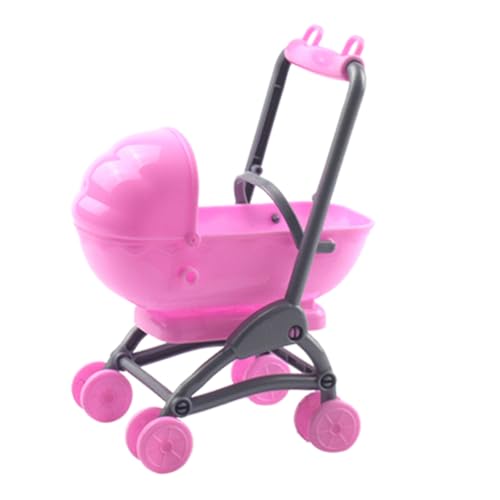 BESTonZON Simulated Stroller Doll Stroller Car Toys for Babies Mini Stroller Toy Grocery Wagon Micro Toys Stroller Simulation Mini Carriage Pink Products Cartoon Plastic