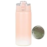 Taza de café aislada de acero inoxidable al vacío, taza térmica de acero inoxidable de 550 ml, taza térmica al vacío a prueba de fugas con diseño de seguridad para viajes, hogar, coche, camping,
