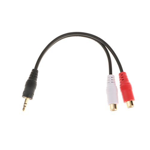 3.5mm Stereo Aux Male to 2-RCA Adapter L R Female Audio Cable Cord Wire 20cm