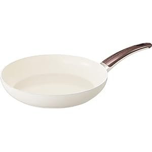 Green Pan, GREENPAN Woodbe WoodBe Ceramic Coating with Mineral Ingredients Derived from Sand, 11.0 inches (28 cm), IH Gas Compatible, Non-Stick, High Heat Conductivity with Diamond Particles, White Color, Easy to Understand Food Changes, Dishwasher Safe, Stain Resistant, High Temperature Resistant and Durable Coating CC001012-001