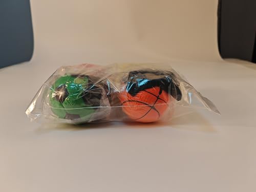 Springball mit Schnur - Sport Handgelenk Return Set, Ø 6cm, 4 Stücke Armband Spielzeug für Kinder und Erwachsene, Fußball/Basketball/Softball/Baseball (Mehrfarbig)